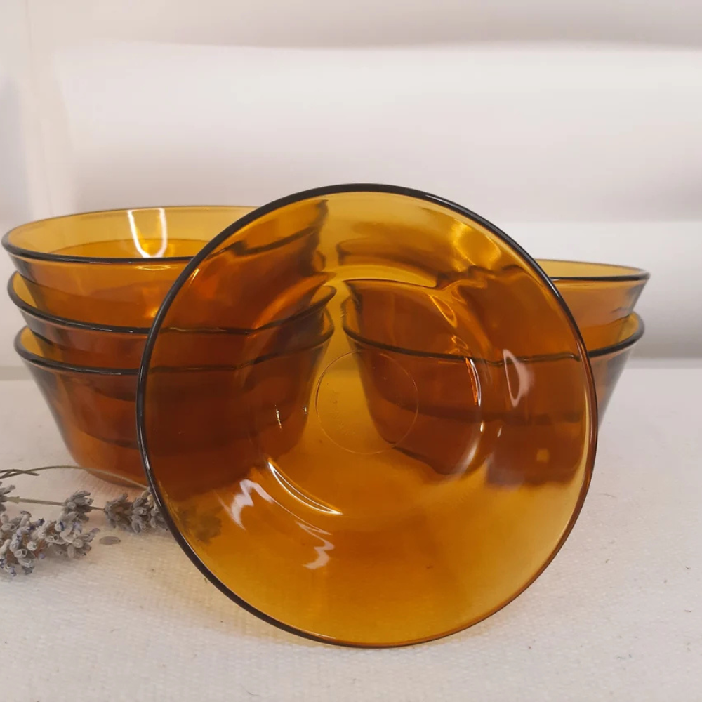 lot de 6 coupelles vintage ambré Duralex made in France Promodeal Lot de 6 coupelles vintage ambré Duralex made in France – Image 1