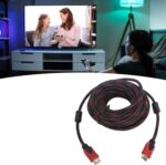 Câble HDMI maillé HD 1080P de 10 mètres avec double filtre 1.4 – Image 4
