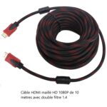 Câble HDMI maillé HD 1080P de 10 mètres avec double filtre 1.4 – Image 7