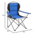 Chaise de camping Grand modèle pliantes avec porte-gobelet à dossier haut – Image 10