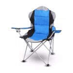Chaise de camping Grand modèle pliantes avec porte-gobelet à dossier haut