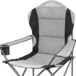 Chaise de camping Grand modèle pliantes avec porte-gobelet à dossier haut – Image 2