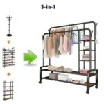 Cintre acier double grand modèle avec étagères – Image 3