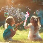 Machine à bulles licorne pour enfants avec lumière LED – Image 3