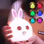 Veilleuse modèle Lapin pour BéBé Rechargeable LED en Silicone – Multicolore – Image 5
