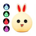 Veilleuse modèle Lapin pour BéBé Rechargeable LED en Silicone – Multicolore – Image 4