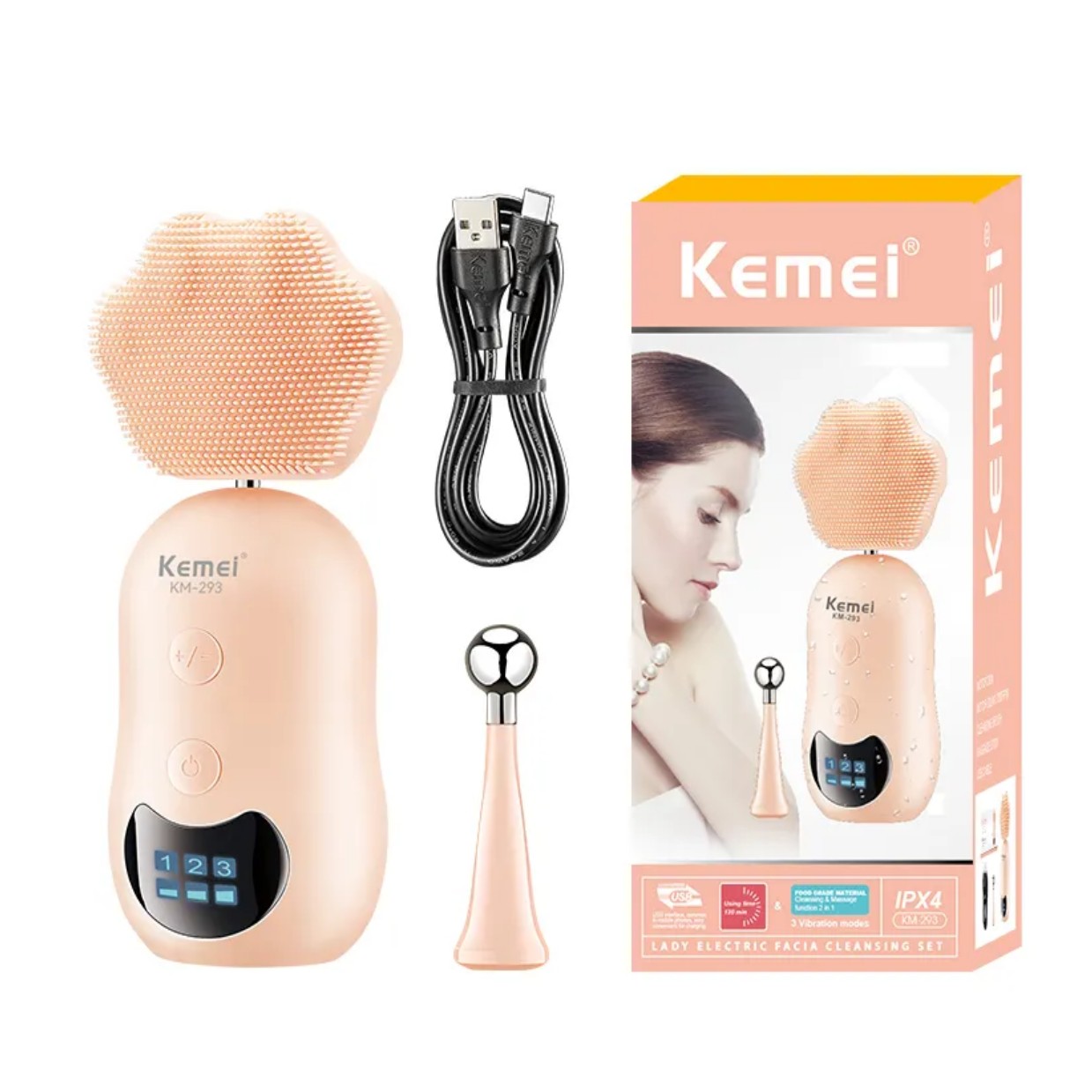 nettoyant-visage-multifonction-kemei-km-293-tunisie-promo-enligne-promodeal Nettoyant visage multifonction Kemei KM-293 – Image 1