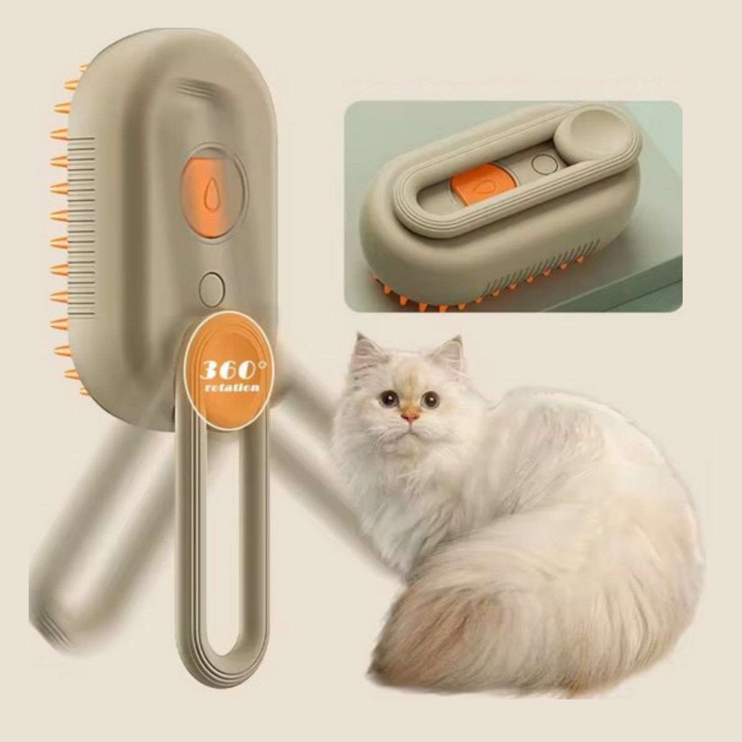 brosse-nettoyage-vapeur-animal-chien-chat-lampin-massage-relaxante-promodeal-tunisie-9 Brosse de nettoyage à vapeur pour les animaux – Image 1