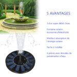 Pompe de fontaine flottante avec panneau solaire – Image 8