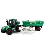 Tracteur avec chariot à 3 animaux réalistes pour enfant – Image 3