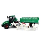 Tracteur avec chariot à 3 animaux réalistes pour enfant – Image 2