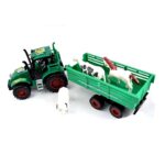 Tracteur avec chariot à 3 animaux réalistes pour enfant – Image 4